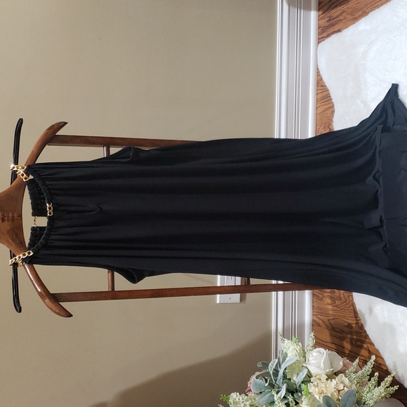 Nwot Michael Kors black dress with gold chain   2X - Picture 1 of 7